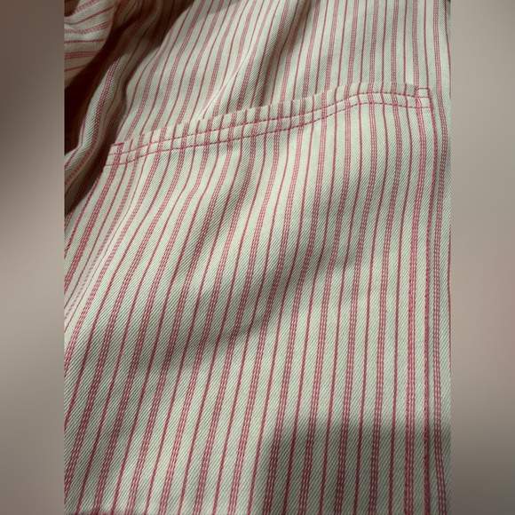 Pilcro Women’s Pink and White Striped Button Down Shirt - Picture 4 of 7